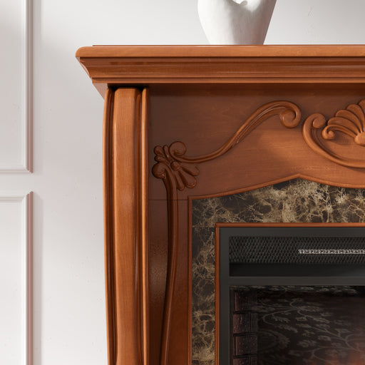Electric fireplace with traditional mantel Image 3