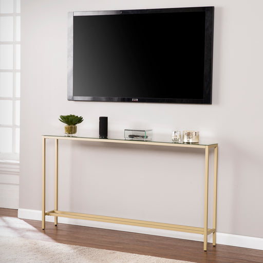 Narrow console table with mirrored top Image 2