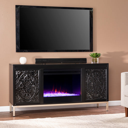 Low-profile media console w/ color changing fireplace Image 1