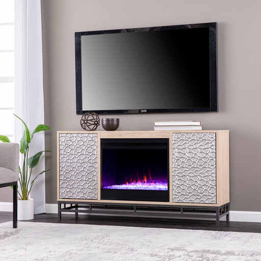 Color changing electric fireplace w/ media storage Image 1