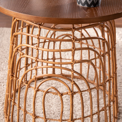 Eclectic woven side table Image 2