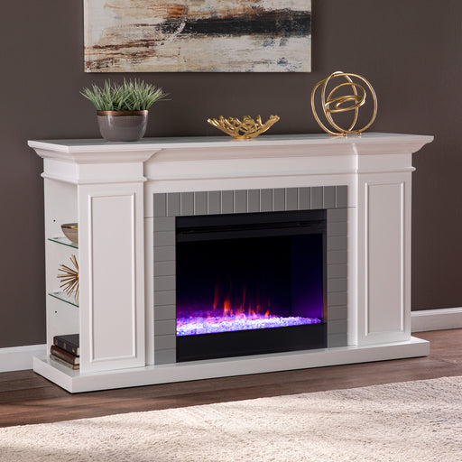 Color changing fireplace w/ storage Image 1