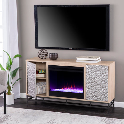 Color changing electric fireplace w/ media storage Image 3
