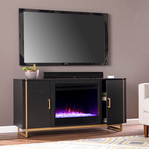 Low-profile media fireplace w/ color changing flames Image 2